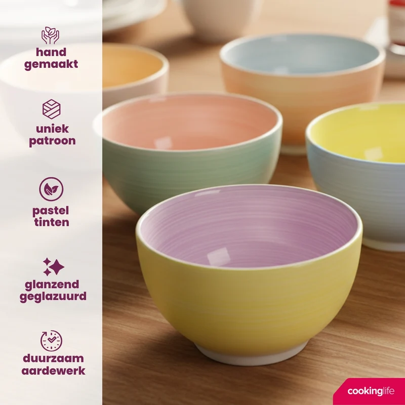 Cookinglife Suppenschalen / Schalen Pastel Harmony ø 14 cm - 6 Stück