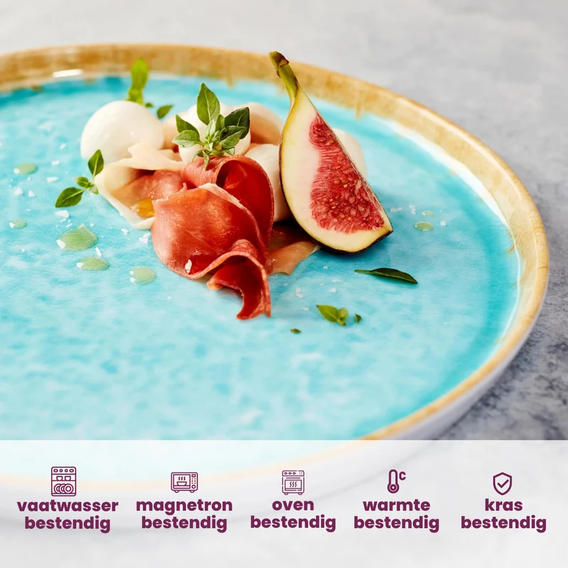 Cosy & Trendy Geschirrset Laguna Azzurro 12-teilig / 4 Personen - 4 Speiseteller, 4 Frühstücksteller und 4 Schalen