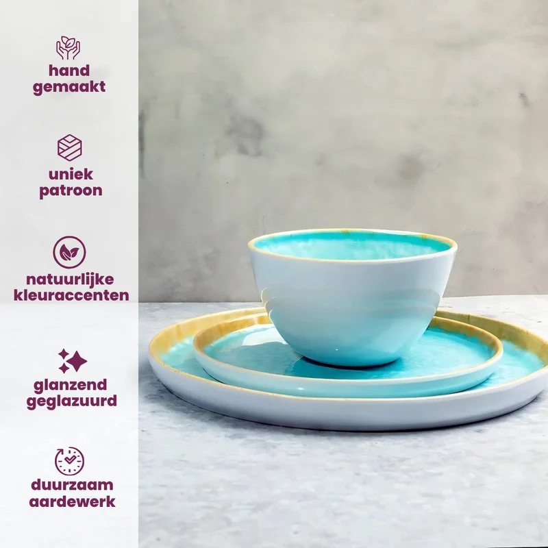 Cosy & Trendy Frühstücksteller / Dessertteller - Laguna Azzurro ø 22 cm - 4 Stück