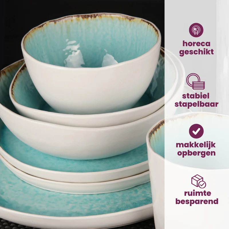 Cosy & Trendy Suppenschalen / Schalen - Laguna Azzurro ø 14 cm / 600 ml - 4 Stück