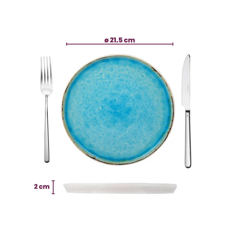 Cosy & Trendy Frühstücksteller / Dessertteller - Laguna Azzurro ø 22 cm - 4 Stück