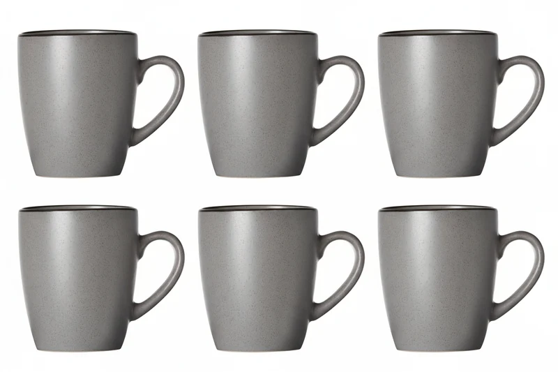 Cosy & Trendy Tassen mit Henkel - Speckle Grau - 350 ml - 6 Stück