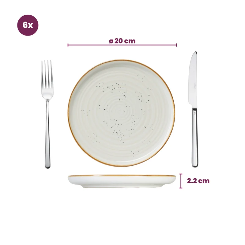 Cosy & Trendy Frühstücksteller Baltic Vanilla ø 20 cm - 6 Stück