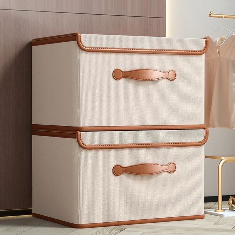 Lorvane – Opvouwbare Opbergbox Met Deksel En Leren Handgrepen