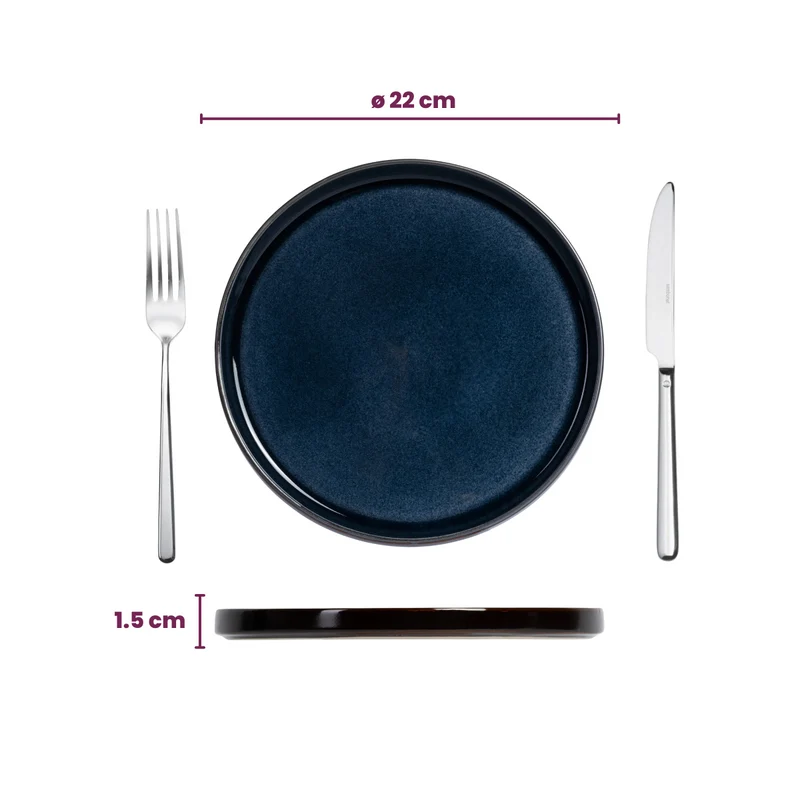 Cosy & Trendy Frühstücksteller / Dessertteller - Quintana Blue ø 22 cm - 4 Stück
