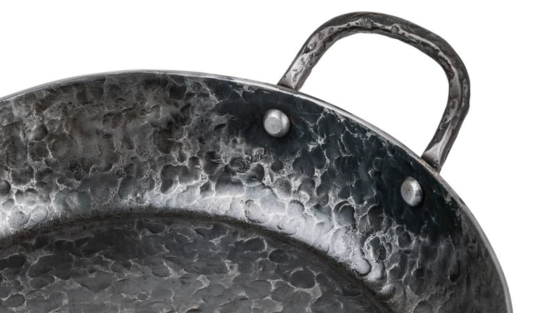 Forged Bratpfanne Carbonstahl mit zwei Griffen Ø 24 cm – geeignet für alle Wärmequellen – geeignet für BBQ