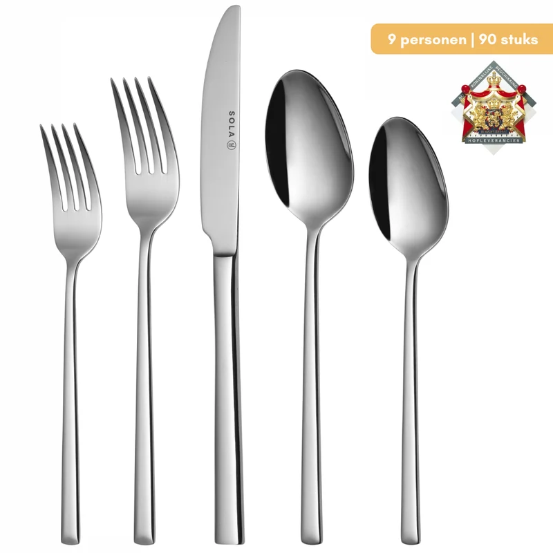 Sola Besteckset Luxor - 18/10 Edelstahl - 90-teilig / 9 Personen
