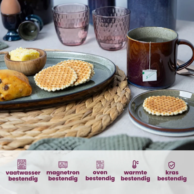 Cosy & Trendy Frühstücksteller / Dessertteller - Quintana Green ø 22 cm - 4 Stück