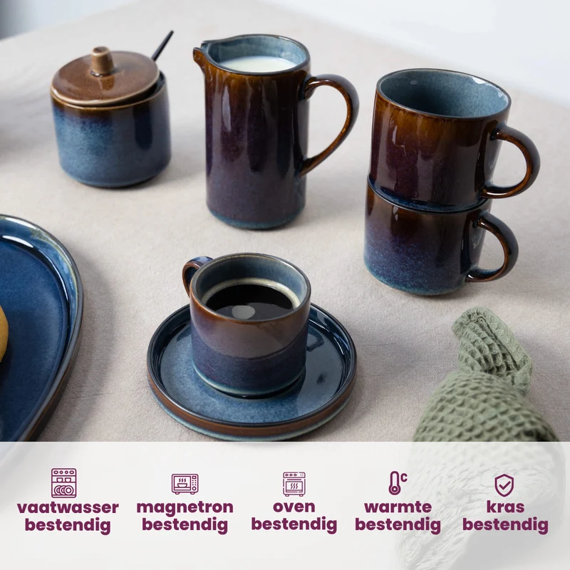 Cosy & Trendy Tassen / Becher Quintana Blue - 450 ml - 4 Stück