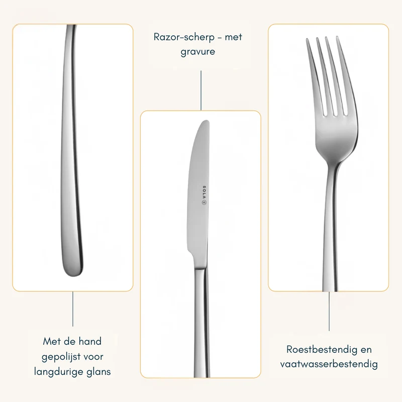 Sola Besteckset Donau - 18/10 Edelstahl - 70-teilig / 8 Personen