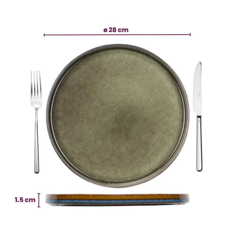 Cosy & Trendy Speiseteller Quintana Green ø 28 cm - 4 Stück