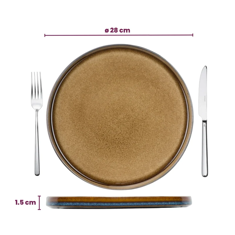 Cosy & Trendy Speiseteller Quintana Amber ø 28 cm - 4 Stück