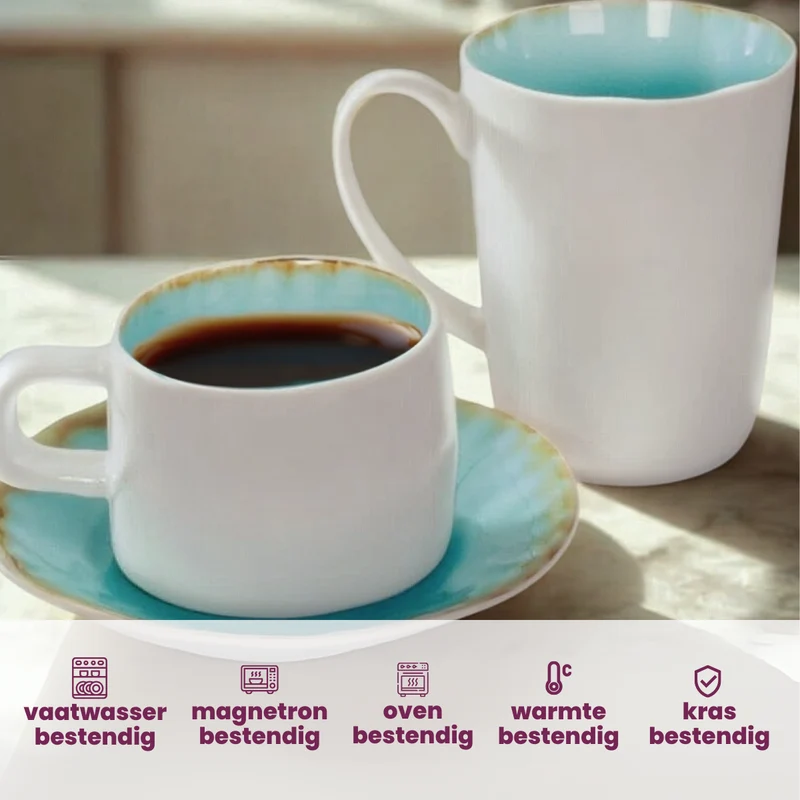 Cosy & Trendy Tassen / Becher - Laguna Azzurro 390 ml - 4 Stück