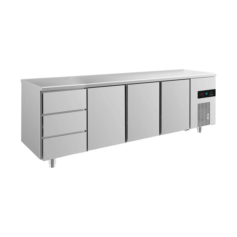 Kühltisch -2 bis +8°C 2330x700x850mm mit 3x Tür und 2x drei Schubladen