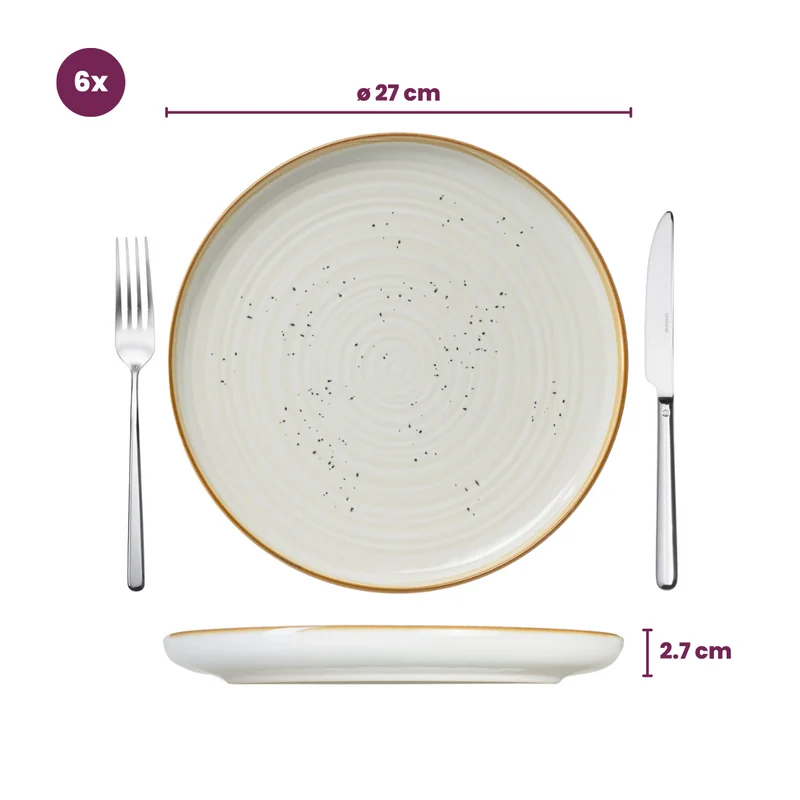 Cosy & Trendy Speiseteller Baltic Vanilla ø 27 cm - 6 stuks