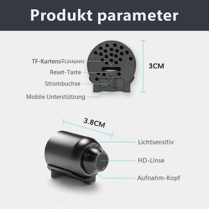 Mini Bewakingscamera WLAN Nachtzicht Bewegingsdetectie