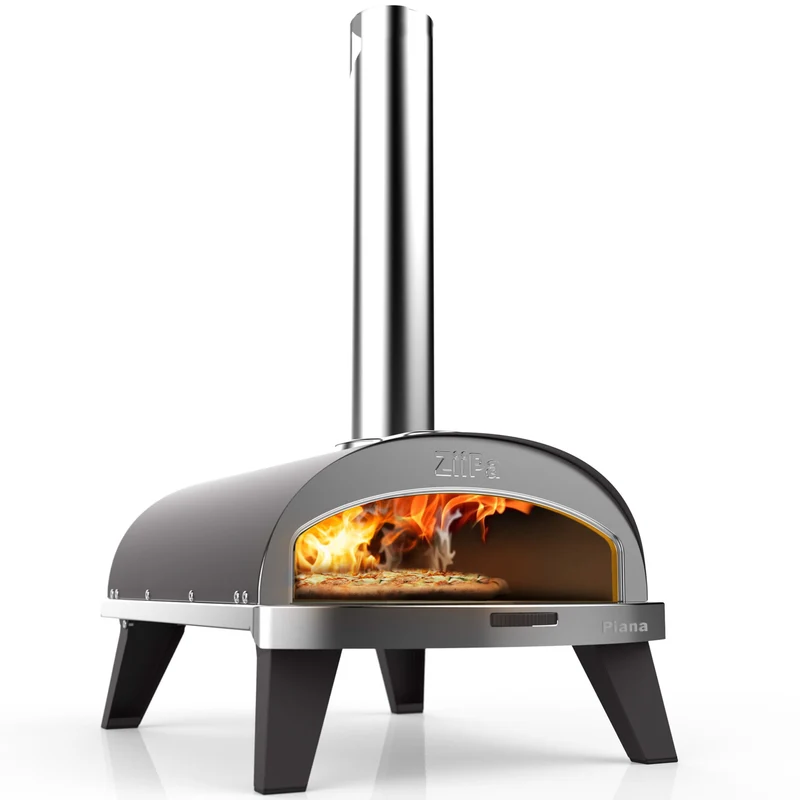 ZiiPa Pizzaofen Piana - Holz befeuert - mit Thermometer - Schiefer - für ø 30 cm Pizzen