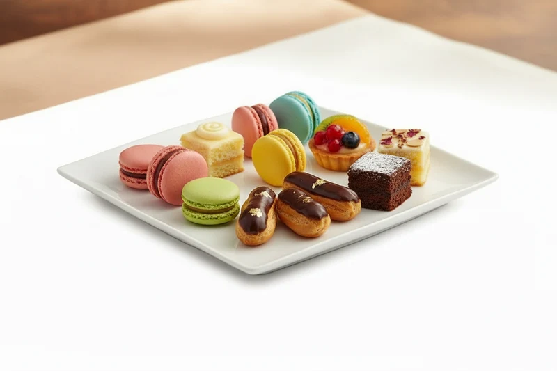 BonBistro Petitfour Teller Yong Squito 10 x 10 cm - Weiß - 6 Stück