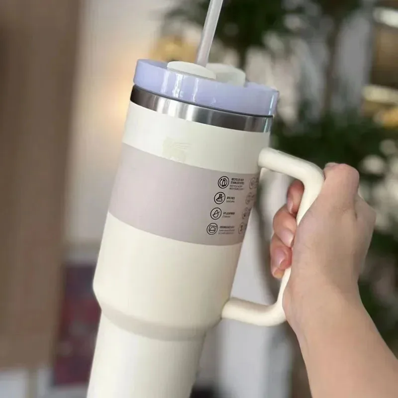 Isolatie RVS Reisbeker 40oz Met Handvat Levenslange Deksel En Rietje