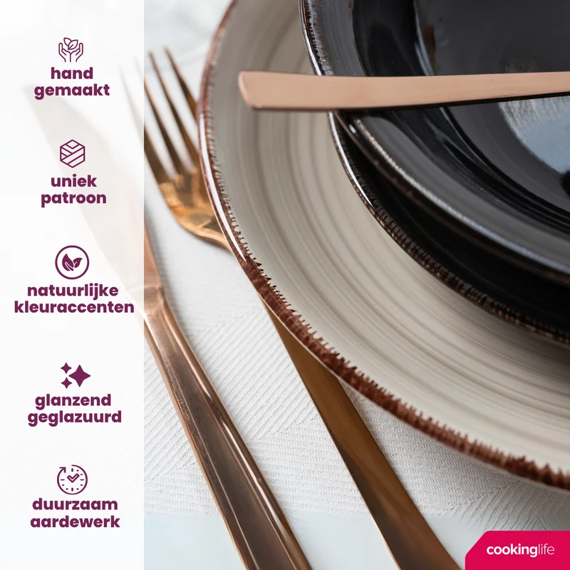Cookinglife Speiseteller Delice Grau ø 26,5 cm - 6 Stück