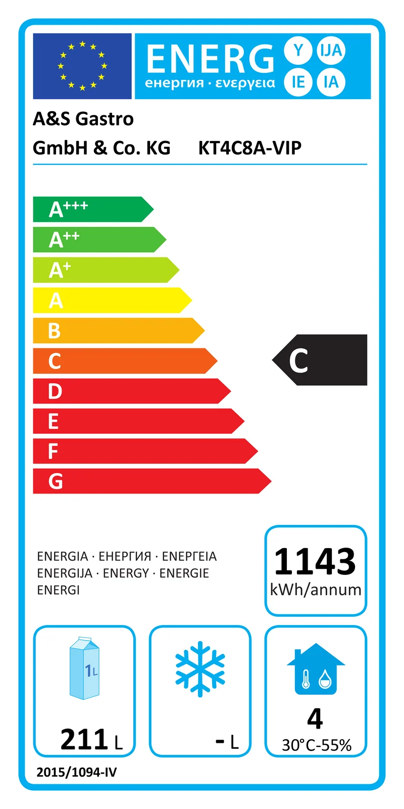VIP Kühltisch mit 4x 2 Schubladen und Aufkantung -2 bis +8°C 2.230x700x960 mm