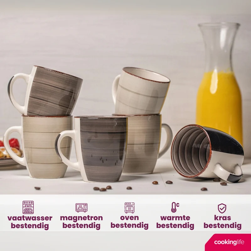 Cookinglife Becher Delice Grau 350 ml - 6 Stück