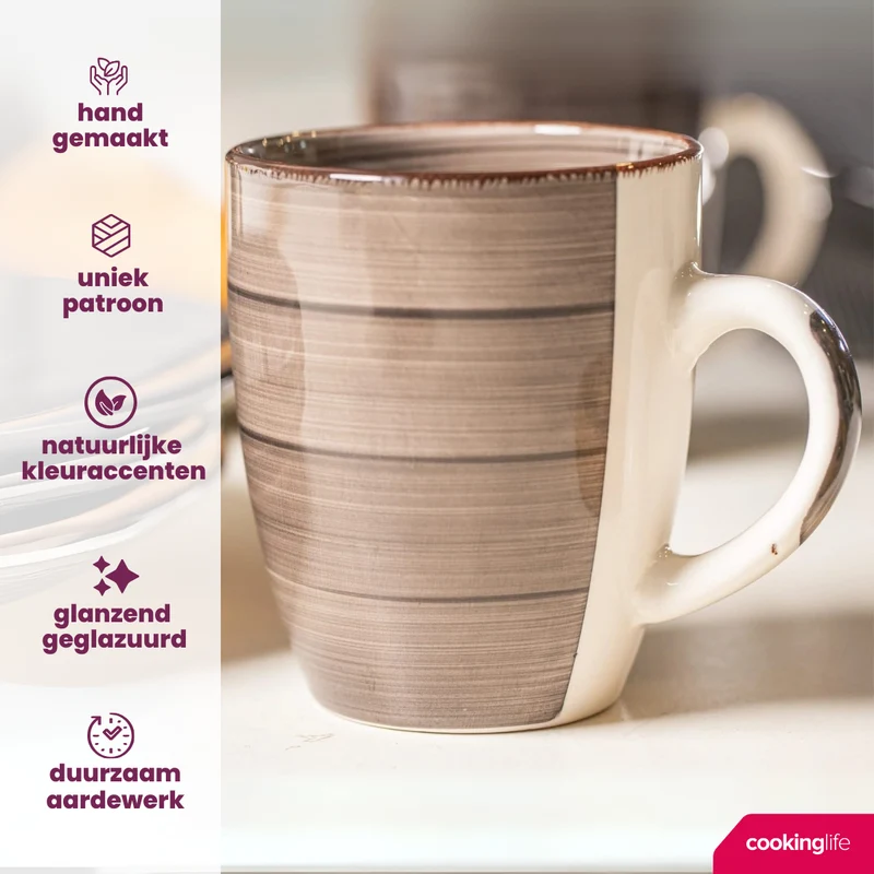 Cookinglife Becher Delice Grau 350 ml - 6 Stück