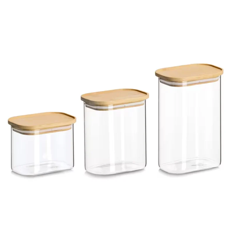 Vorratsglas mit Bambusdeckel, 600 ml 12,8x9x10 cm