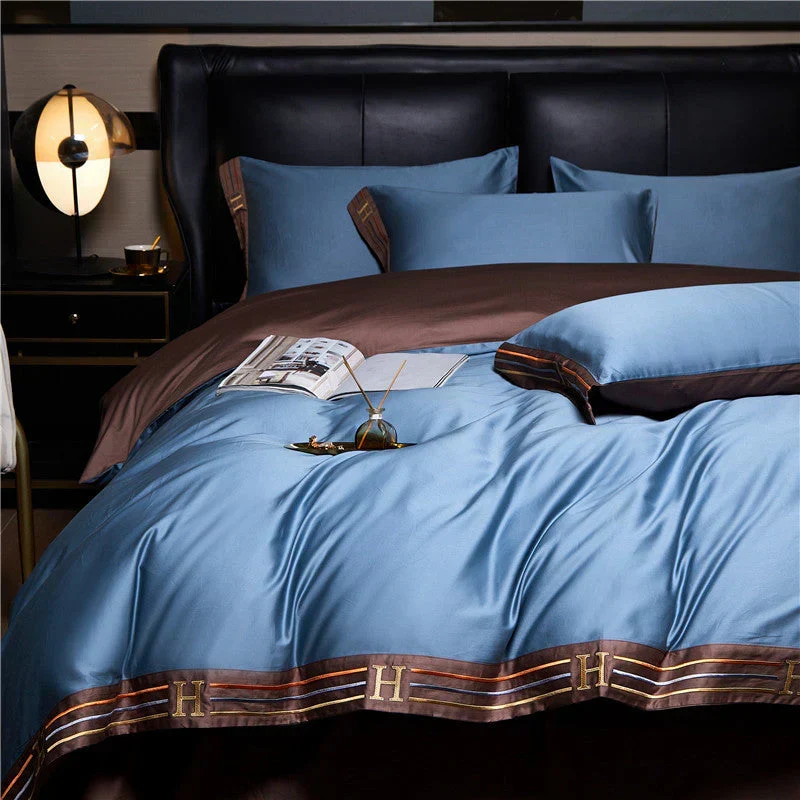 Luxe Satijn Katoenen Dekbedovertrek Set voor Slaapkamer