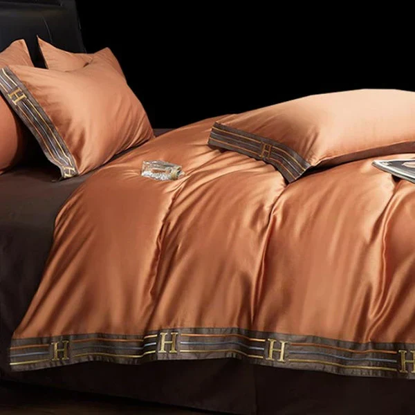 Luxe Satijn Katoenen Dekbedovertrek Set voor Slaapkamer