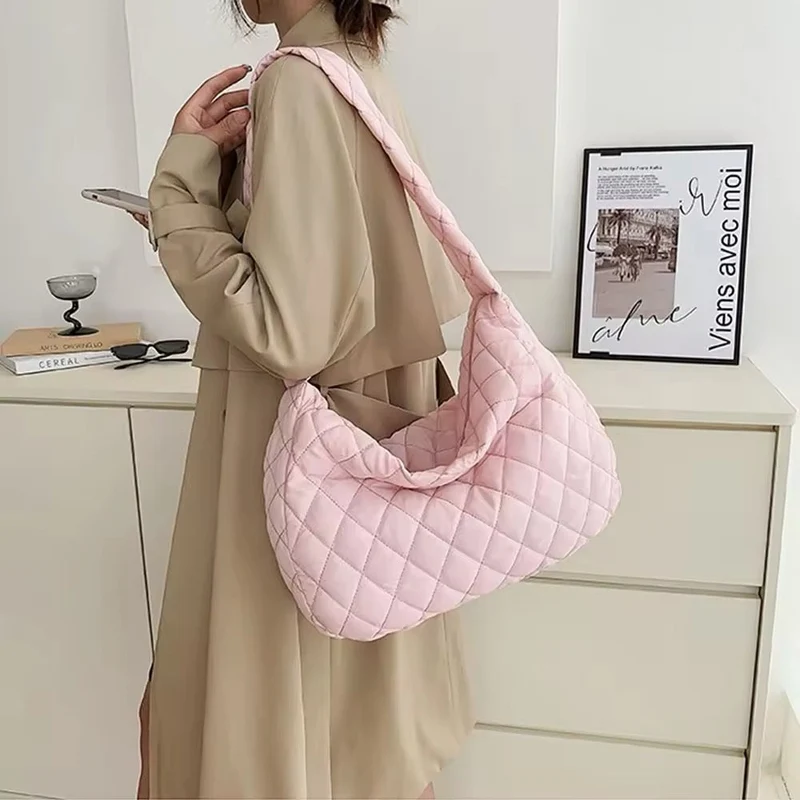 Gepolsterde Ballerina Extra Grote Puffer Tote Crossbody Gepolsterde Schoudertas