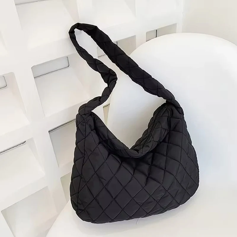 Gepolsterde Ballerina Extra Grote Puffer Tote Crossbody Gepolsterde Schoudertas