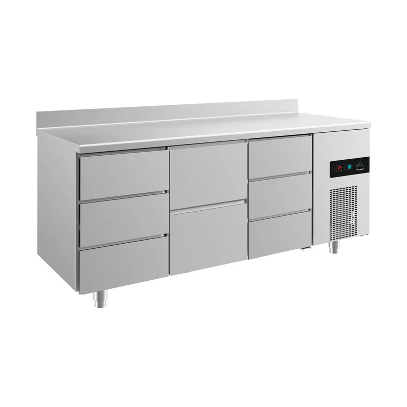 Kühltisch -2 bis +8°C 1865x700x850mm mit 1x zwei Schubladen und 2x drei Schubladen u. Aufkantung – Art.-Nr. KT3DZDA