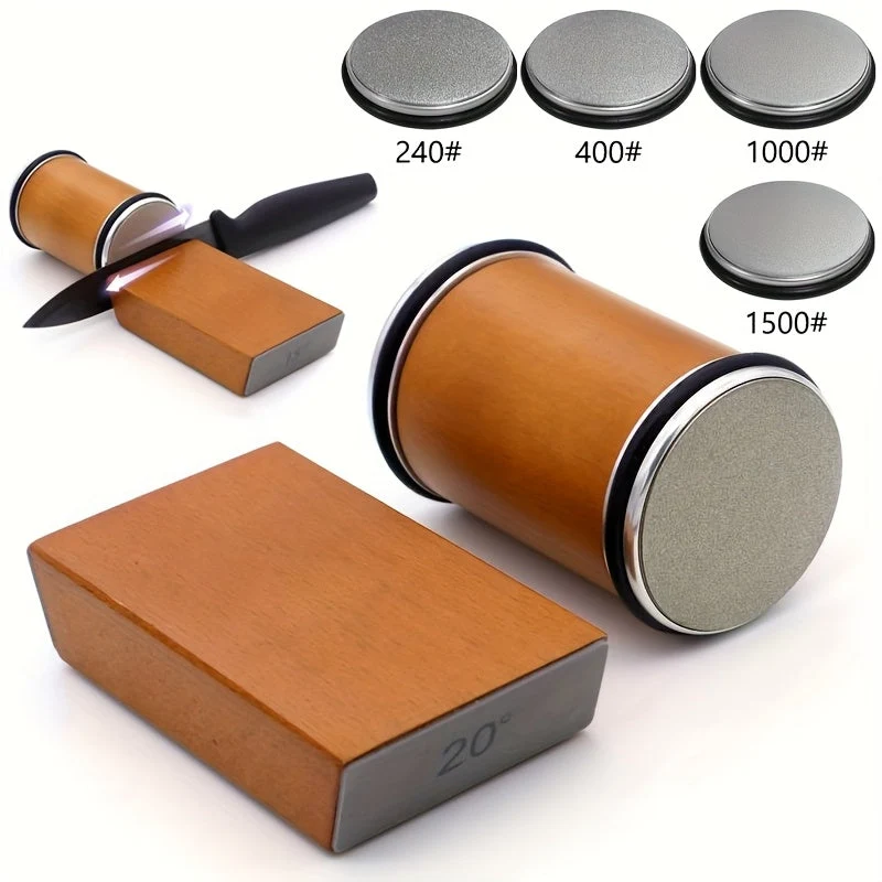 EdgeCraft DuoSharp Slijpsteenset met Magnetische Houder voor Hoeken van 15° en 20° voor Hout en Metaal