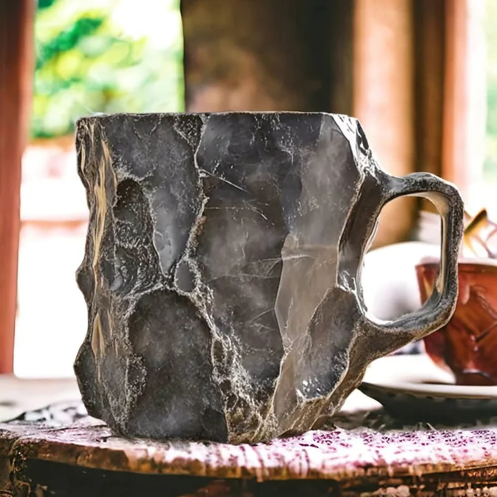 Handgemaakte Koffiemokken van Mineraalkristal, Geïsoleerd, Magnetronbestendig, 350-450 ml
