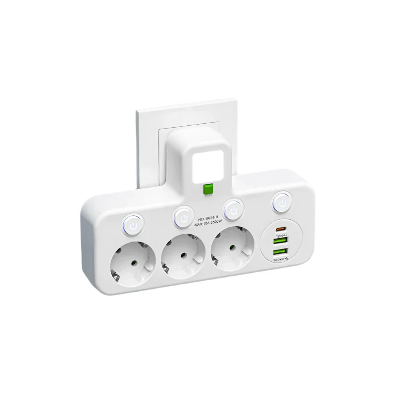 VOLTRIQ ProLine Stekkerdoos met Meerdere Stopcontacten, USB Type-C en Overspanningsbeveiliging