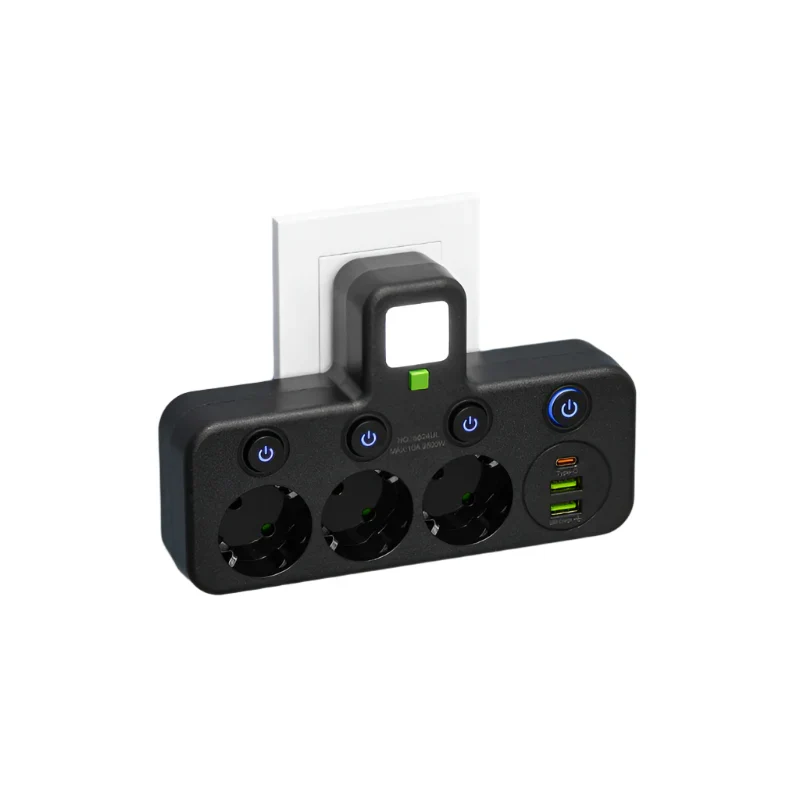 VOLTRIQ ProLine Stekkerdoos met Meerdere Stopcontacten, USB Type-C en Overspanningsbeveiliging