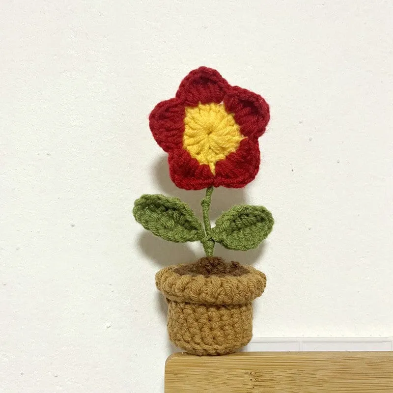 Handgemaakte gebreide bloemen