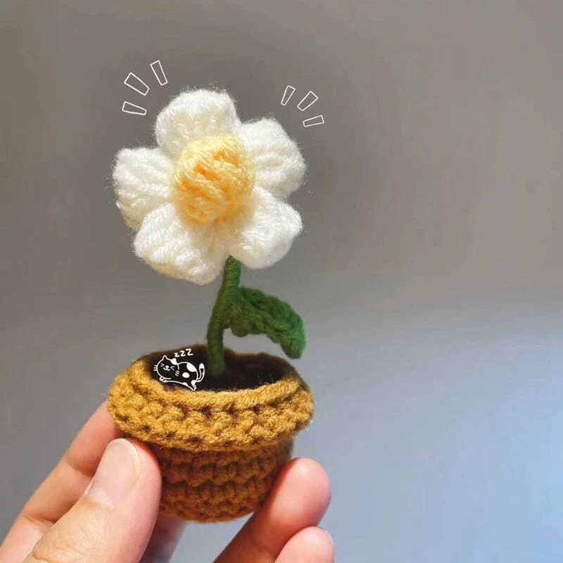 Handgemaakte gebreide bloemen