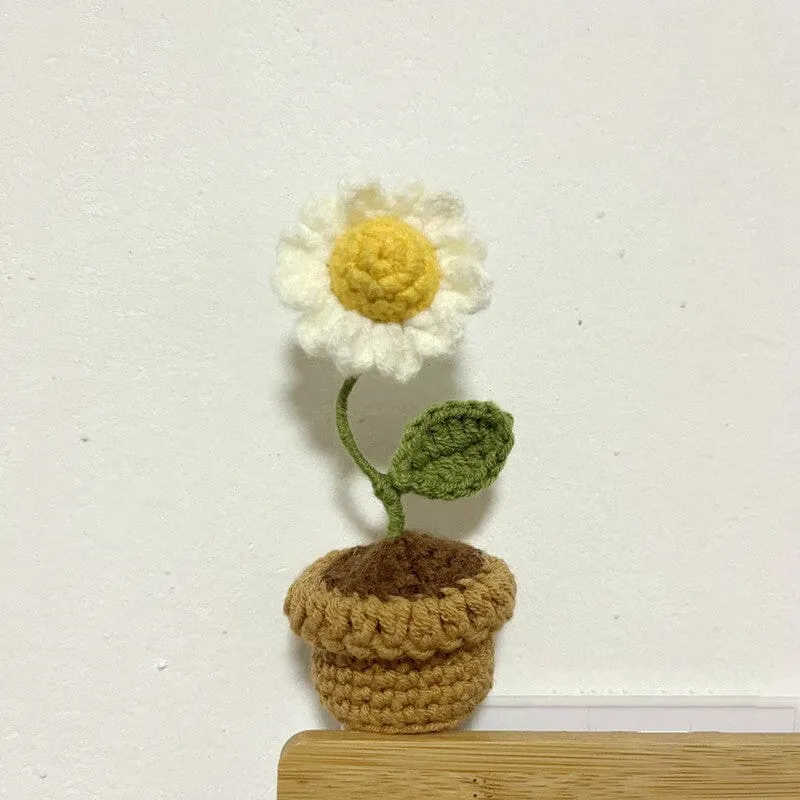 Handgemaakte gebreide bloemen