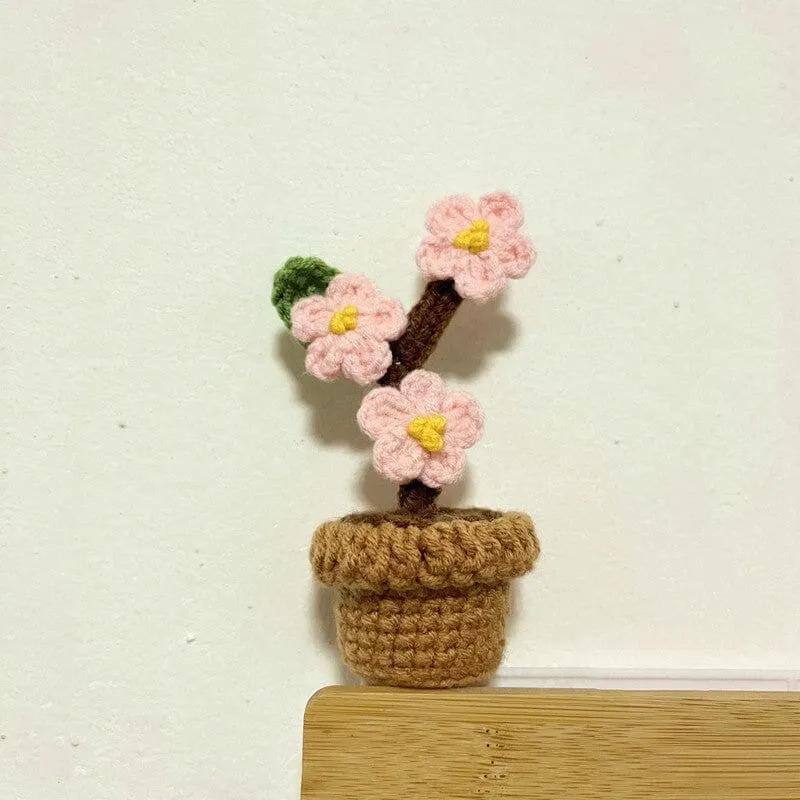 Handgemaakte gebreide bloemen