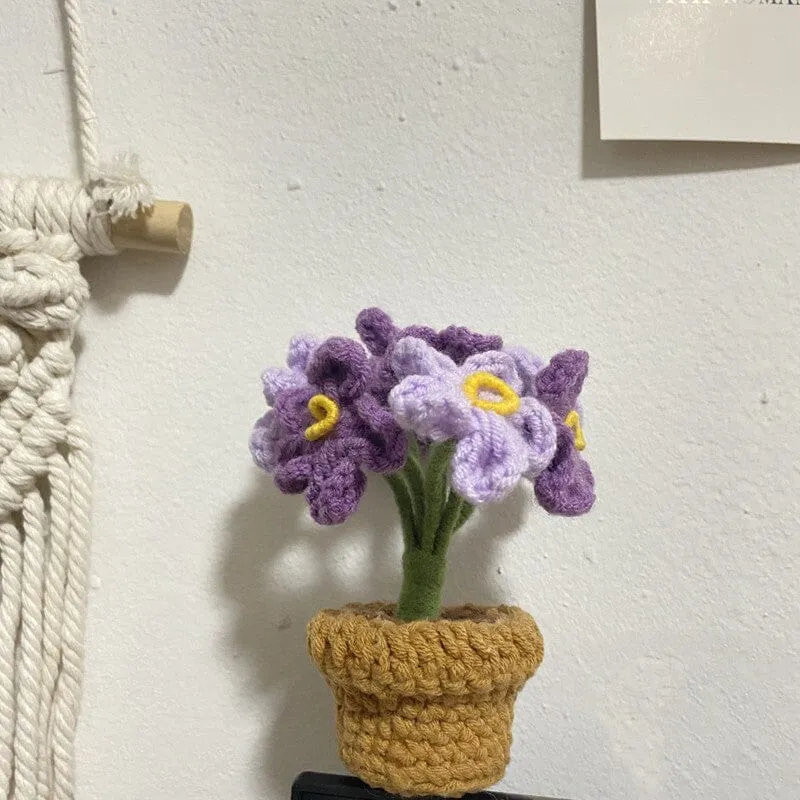 Handgemaakte gebreide bloemen