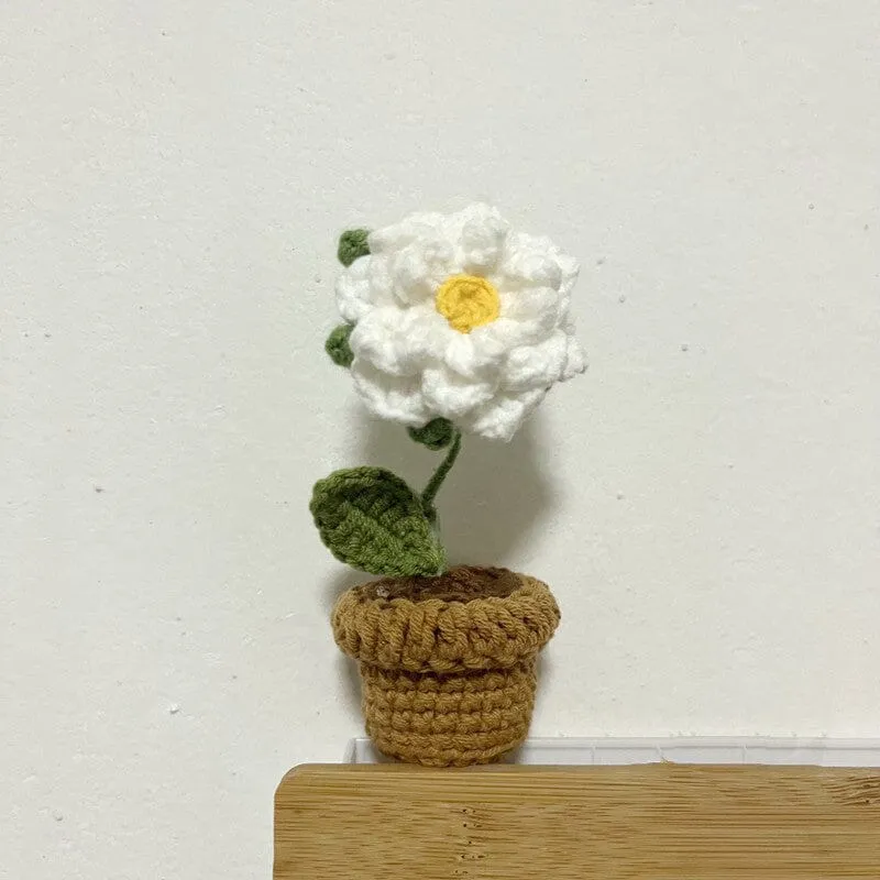 Handgemaakte gebreide bloemen