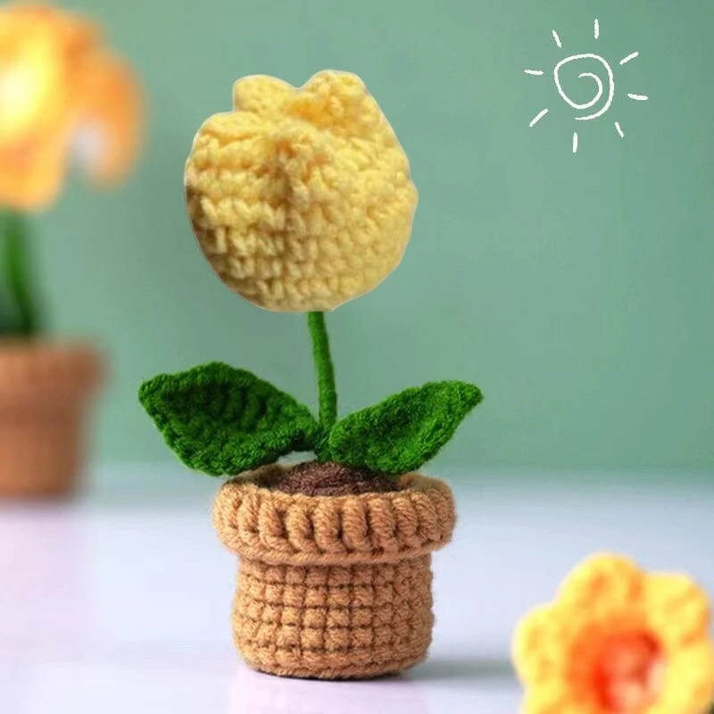 Handgemaakte gebreide bloemen