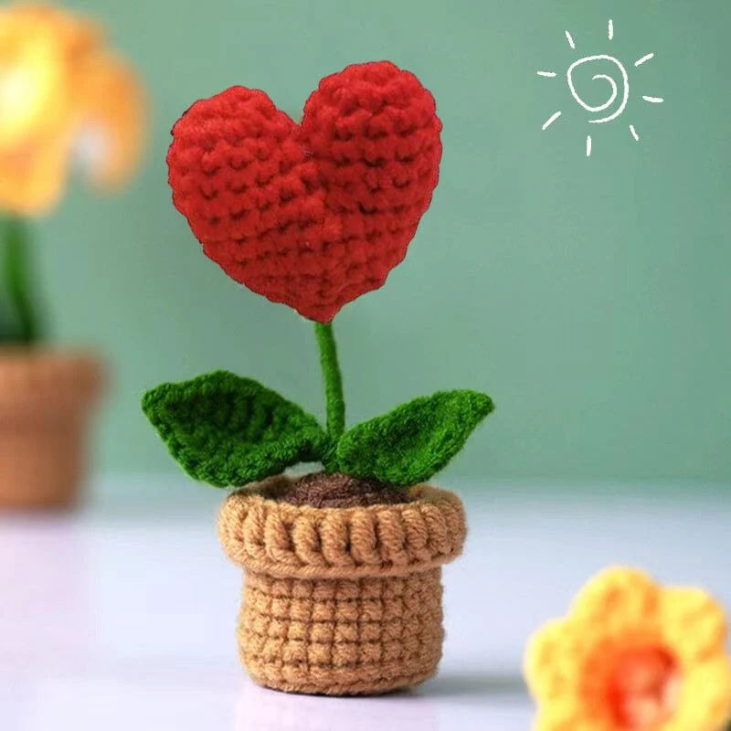 Handgemaakte gebreide bloemen
