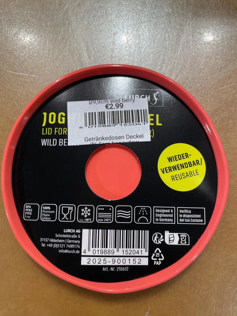 Joghurt-Deckel Silikon Ø9,9cm wild berry