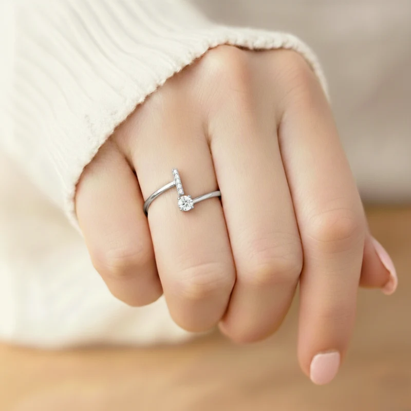 MonoCharm | Verstelbare Initial Ring Classic met Cadeau Doos en Kaart Bericht