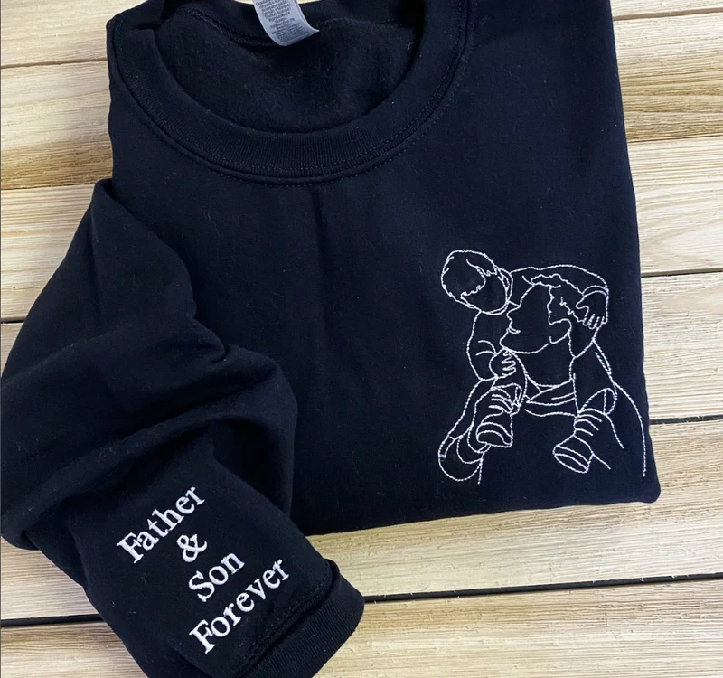 StitchPortrait | Aangepaste Geborduurde Portret Sweatshirt Koppels Familie Hoodie