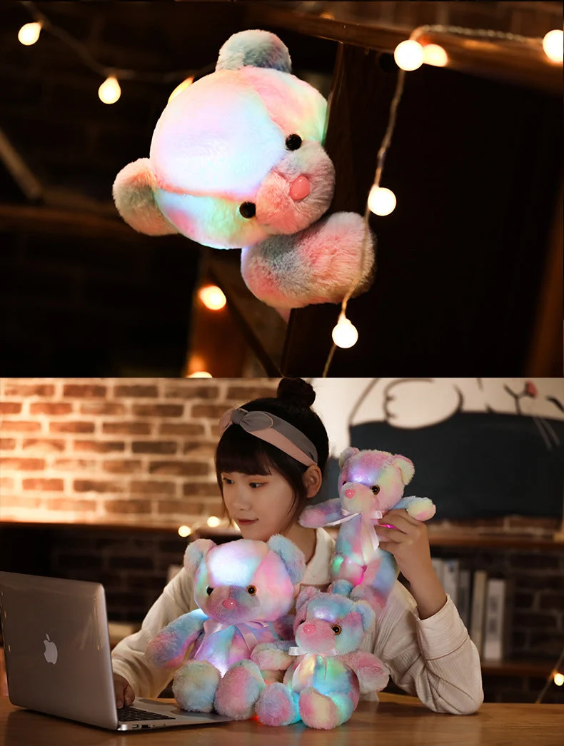 GlowBear | Kleurrijke LED Licht Teddybeer Pluche Speelgoed Kerstaanbieding