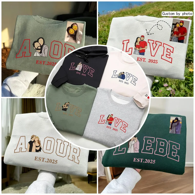 LoveSweater | Gepersonaliseerde Liefdestrui met Borduurwerk | Uniek Koppel Cadeau